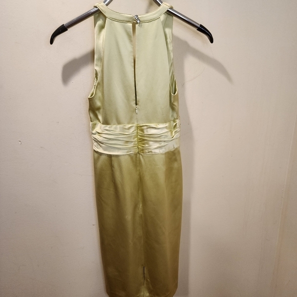 Kay Unger New York lime  100% silk body con sleeveless dress size 4 - Picture 6 of 13